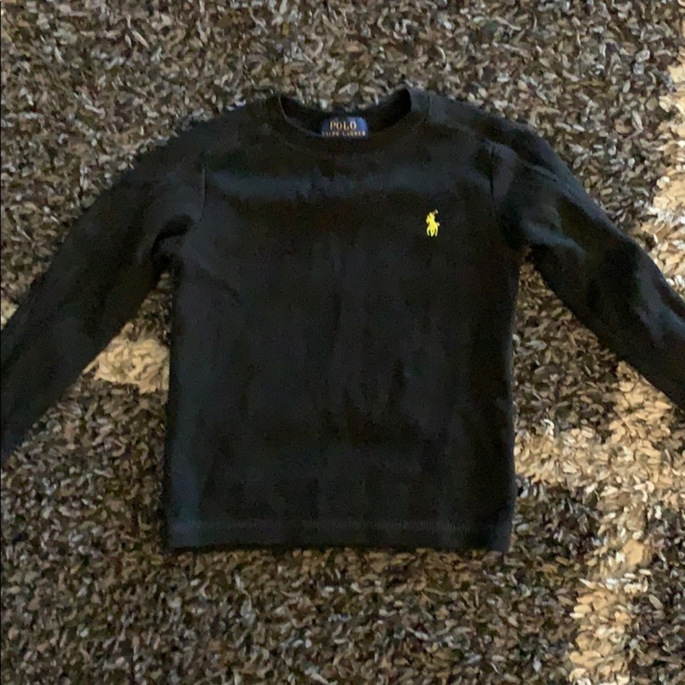 POLO Henley, Black and Yellow. EUC